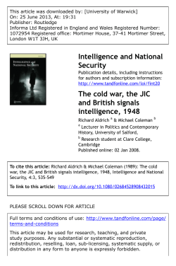 The cold war, the JIC and British signals intelligence, 1948
