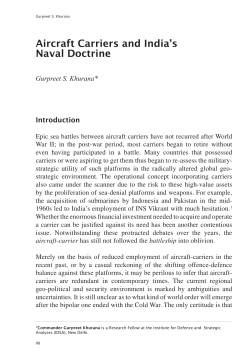 Aircraft Carriers and India`s Naval Doctrine