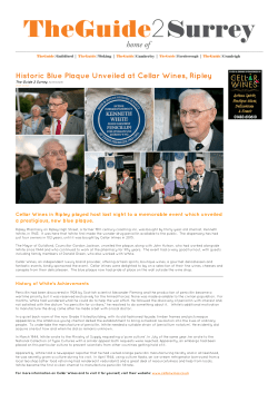 TG2 - Historic Blue Plaque Unveiled at Cellar Wines, Ripley