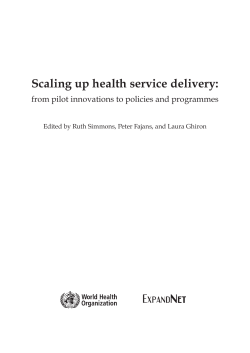 Scaling up health service delivery: from pilot innovations to policies