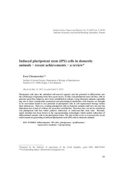 Induced pluripotent stem (iPS) cells in domestic animals