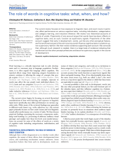 The role of words in cognitive tasks: what, when, and how?
