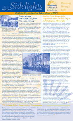 Sidelights - Historical Society of Pennsylvania
