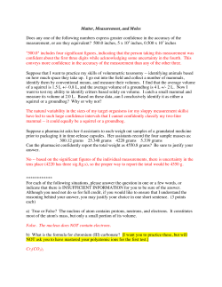 Matter, Measurement, and Moles Does any one of the following