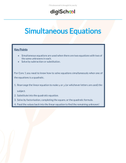 Simultaneous Equations