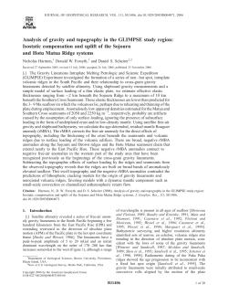 Analysis of gravity and topography in the GLIMPSE study region