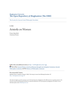 Aristotle on Women - The ORB