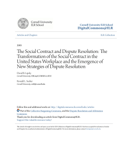 The Social Contract and Dispute Resolution