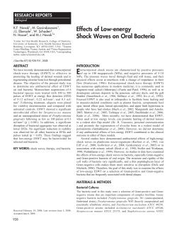 Effects of Low-energy Shock Waves on Oral Bacteria