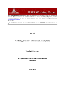 No. 260 The Strategy of Coercive Isolation in U.S. Security Policy