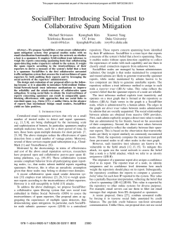 SocialFilter: Introducing Social Trust to Collaborative Spam Mitigation