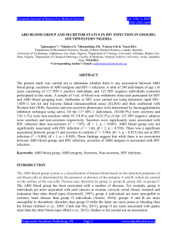 ABO BLOOD GROUP AND SECRETOR STATUS IN HIV INFECTION
