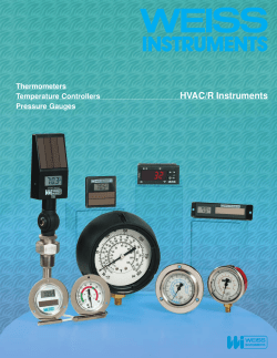 Pressure Gauges - Weiss Instruments