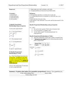 Explain what makes two quantities proportion