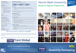Heriot-Watt University MSc Quantity Surveying