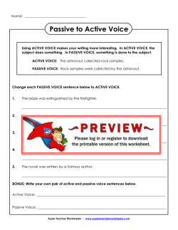 Passive to Active Voice - superteacherworksheets.com