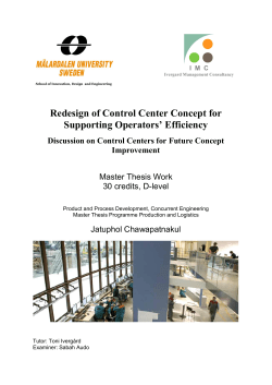 Redesign of Control Center Concept for Supporting