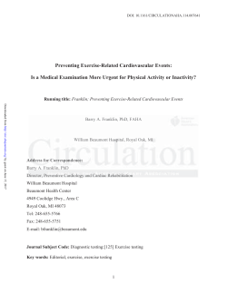 Preventing Exercise-Related Cardiovascular Events: Is a Medical