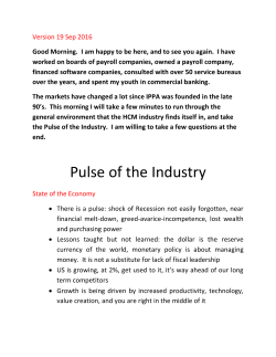 Pulse of the Industry - Henshaw/Vierra Management Counsel