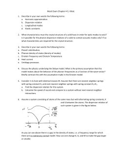 Mock Exam Chapter 4-5, Kittel. 1. Describe in your own words the