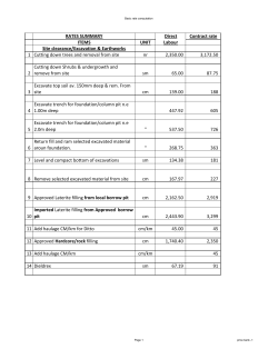 RATES SUMMARY Direct Contract rate ITEMS UNIT Labour Site