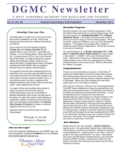 December 2012 - Downers Grove Music Club