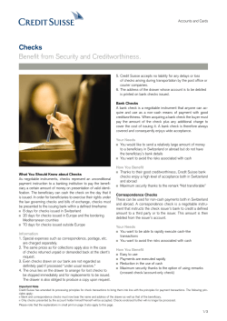Checks Benefit from Security and Creditworthiness.