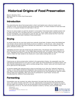 Historical Origins of Food Preservation