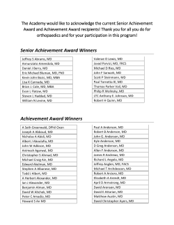 Current Achievement Award Recipients