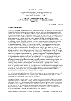 Barberton Lodge History