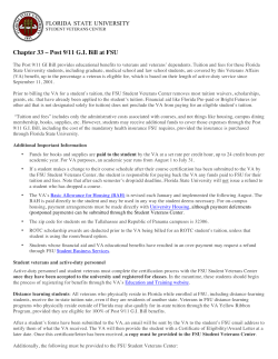 Chapter 33 – Post 9/11 GI Bill at FSU