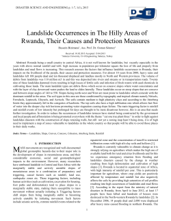 Landslide Occurrences in The Hilly Areas of Rwanda