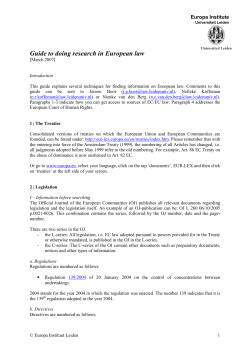 Guide to doing research in European law