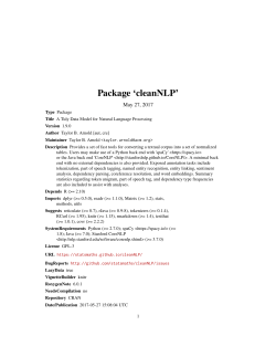 Package `cleanNLP`
