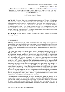 THE EDUCATIONAL PHILOSOPHY OF RABINDRANATH TAGORE