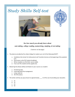 Study Skills Self-test