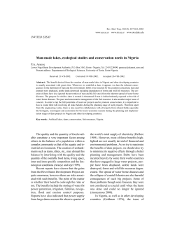 Man-made lakes, ecological studies and conservation needs in