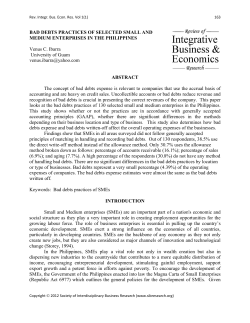 bad debts practices of selected small and medium enterprises