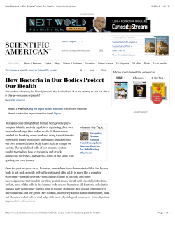 How Bacteria in Our Bodies Protect Our Health