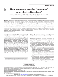 How common are the &ldquo;common&rdquo; neurologic disorders?