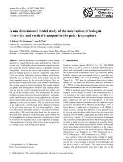 A one dimensional model study of the mechanism of halogen