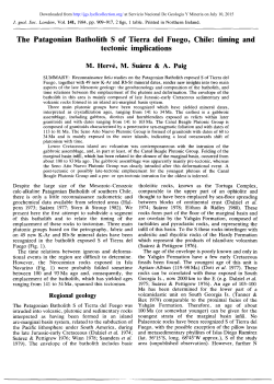 The Patagonian Batholith S of Tierra del Fuego, Chile: timing and
