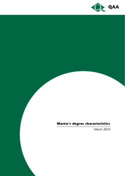 Master`s degree characteristics