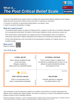 The Post Critical Belief Scale