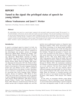 the privileged status of speech for young infants