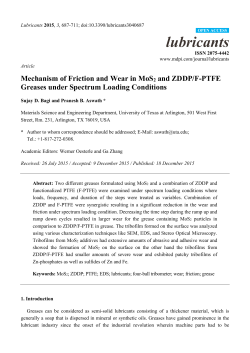 Mechanism of Friction and Wear in MoS2 and ZDDP/F-PTFE