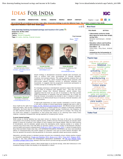 How doorstep banking increased savings and income in Sri Lanka