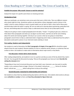 "Crispin" Close Reading Lesson