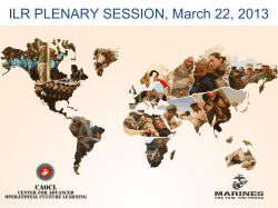 ILR PLENARY SESSION, March 22, 2013