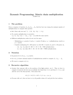 Dynamic Programming: Matrix chain multiplication